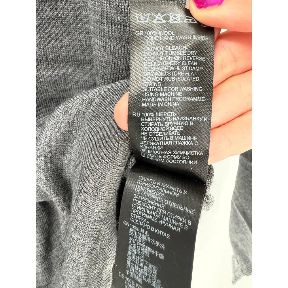 REISS Caine Merino Wool Roll-Neck Jumper Size M Gray Jumper $170